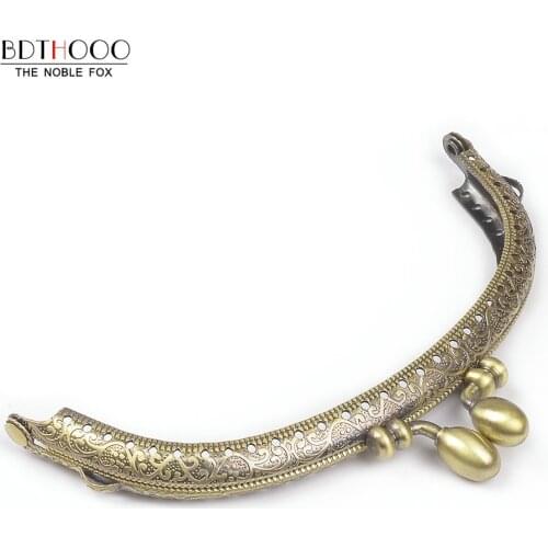 12.5cmArch Metal Purse Frame Handle for Clutch Bag Handbag Accessories Making Kiss Clasp Lock Antique Bronze Tone Bags Hardware