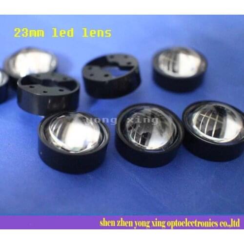 Free shipping 10pcs 23mm 60 Degree LED Lens for High Power 1w 3w 5w Led Black Holder