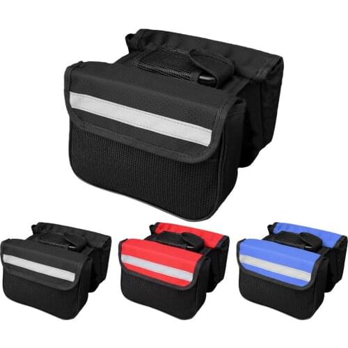 Reflective Bicycle Bag Bike Front Frame Top Tube Pack Cycling Pouch Bicycle Front Cross Beam Bags Durable Bike Upper Tube Pouch