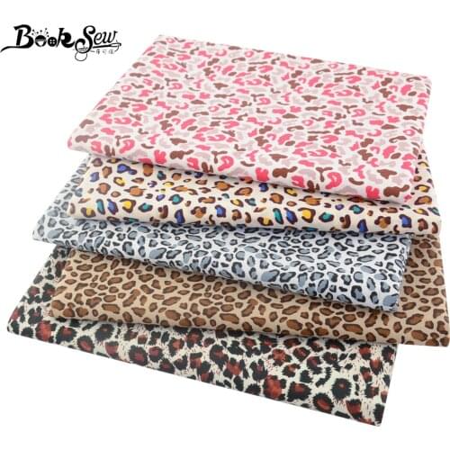 Booksew Leopard Printed 100% Cotton Fabric DIY Material For Sewing Clothes Quilting Needlework Handmade Home Textile Material