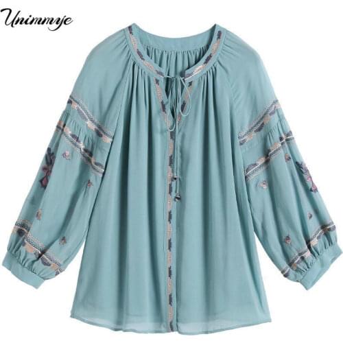 Unimmye Blouses With Embroidery