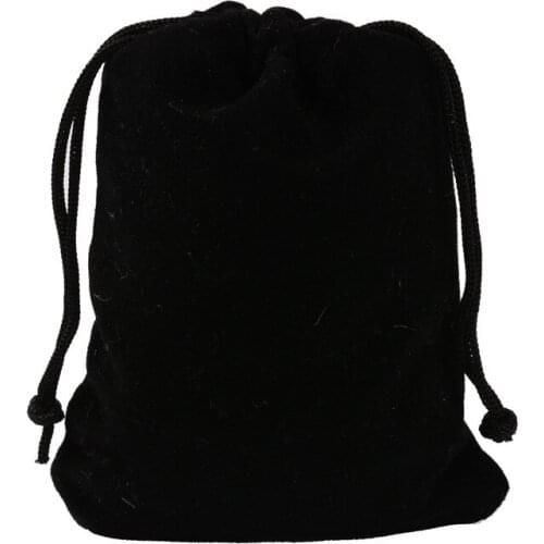 Jewelry Packing Velvet Drawstring Pouches Gift Bags Makeup Jewelry Packaging Pouches Baby Candy Box Black Bag 50pc/lot