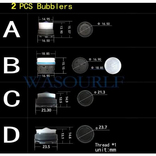 WASOURLF 2PCS male thread aerator tap bubble faucet external concealed kitchen basin bathroom