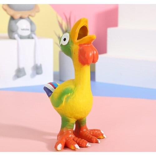 Funny Dog Squeak Toys Ostrich Shape Pet Gifts Safety Latex Cleaning Teeth Dogs Chew Toy For Medium Big Dogs Novelty Pet Supplies