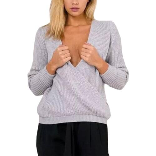 2017 Sweater womens Fast Selling Autumn And Winter European And American Style V-neck Sweaters And Pullovers Vestidos MMY69173