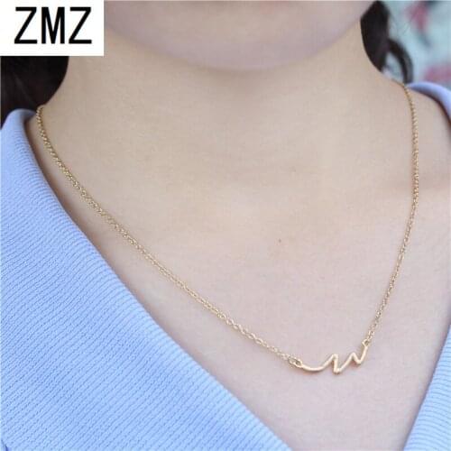 ZMZ 2019 Europe/US fashion cute The waves pendant geometry necklace gift for mom/girlfriend party jewelry