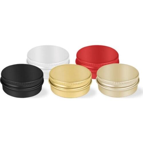 1/2 oz Aluminum Tin Jars Screw Cap Round Storing Can Container Cosmetic Metal Tins Empty Container 15ml white black gold SN1351