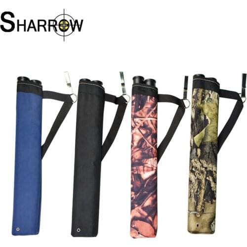 1pc Archery Arrow Quiver 2 Tube Arrows Bag Back Holder Left and Right Hand Universal Portable Shooting Hunting Accessories