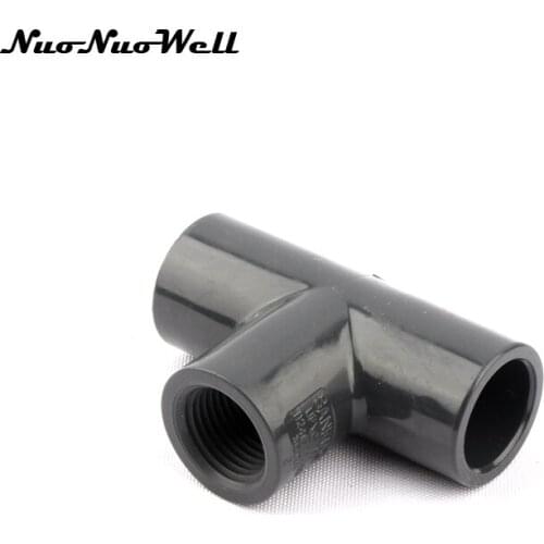 1pcs NuoNuowell ANSI 1/2" Thread Pipe PVC Tee Connector Garden Irrigation Hose Fittings Aquarium Supplies Fish Tank Adapter