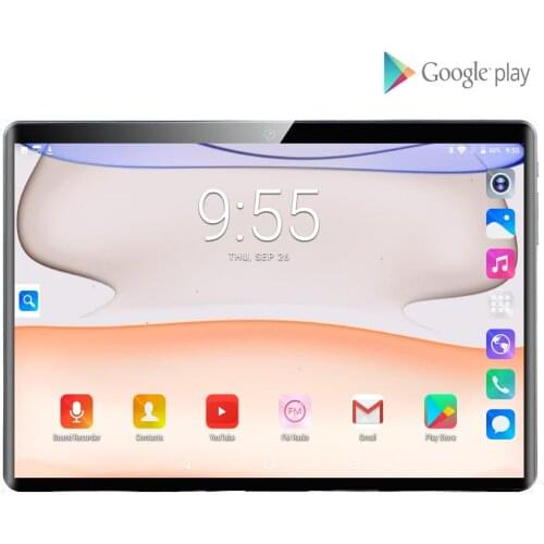 Super Tempered 2.5D Glass 10 inch tablet pc Quad Core 32GB ROM 1280*800 IPS Screen WIFI Android 9.0 GPS +64GB TF Card