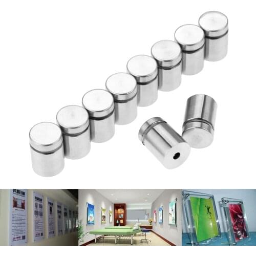 10Pcs 19x25mm Stainless Steel Standoffs Bolts Mount Advertisement Advertising Screws Decorative Mirror Glass Nail Fastener