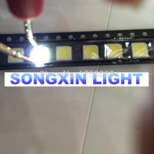 1000pcs/LOT 5050 White-CW Cold white-WW PLCC-6 3-CHIPS 5050 smd led 8000-13000k 10-18LM 0.2W High quality