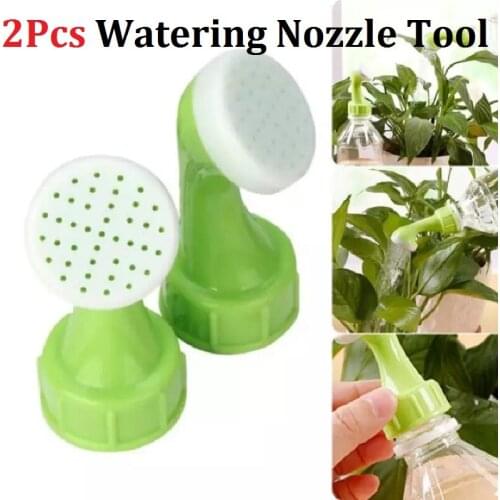 2Pcs/Set Bottle Cap Sprinkler Gardening Plant Watering Attachment PVC Plastic Garden Spray Plant Watering Nozzle Tool
