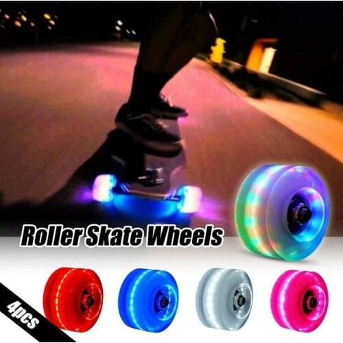 4 Pcs/Set Roller Skate Wheels Led Sliding Skating Luminous Light Up Quad Roller Skateboard Skates Accessories