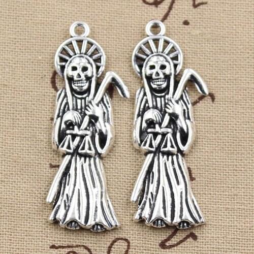 4pcs Charms Grim Reaper Death 51x19mm Antique Making Pendant fit,Vintage Tibetan Silver color,DIY Handmade Jewelry