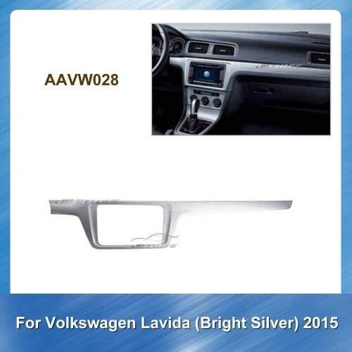 2Din Car Radio Fascia Auto Multimedia fascia For Volkswagen Lavida Bright Silver 2015 Car DVD panel Fascia Panel car CD frame