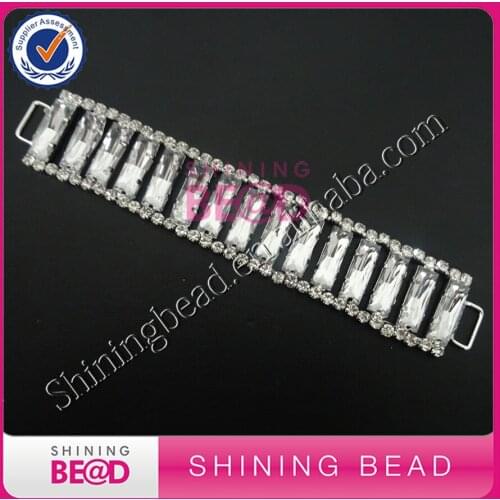 FREE SHIPPING,17CM length Rhinestone Bikini Connector For Swimwear,Sliver Clear rhinestone connector for bikini wear