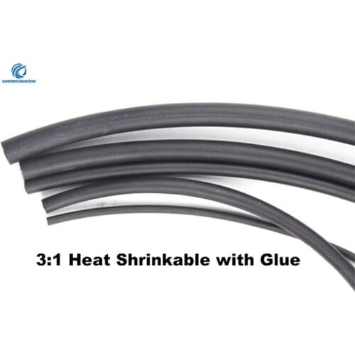 Free shipping With Glue Rohs 3:1 Heat Shrinkable cable sleeve 6.4/7.9/9.5/12.7MM heat shrink tube heat insulation cable tube