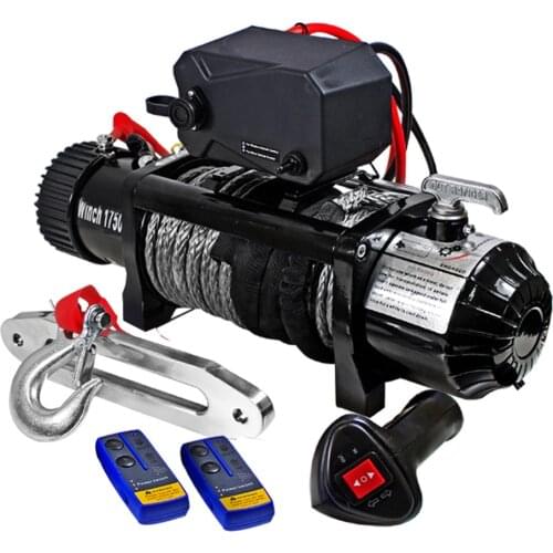 17500LBS Wireless 12V Electric Winch with Synthetic Rope for 4WD Recovery 4X4