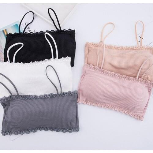 Women Tube Top Push Up Bra Cropped Top Sexy Lingerie Fitness Bra Cotton Bralette Brassiere Wireless Sport Top Underwear Bralette