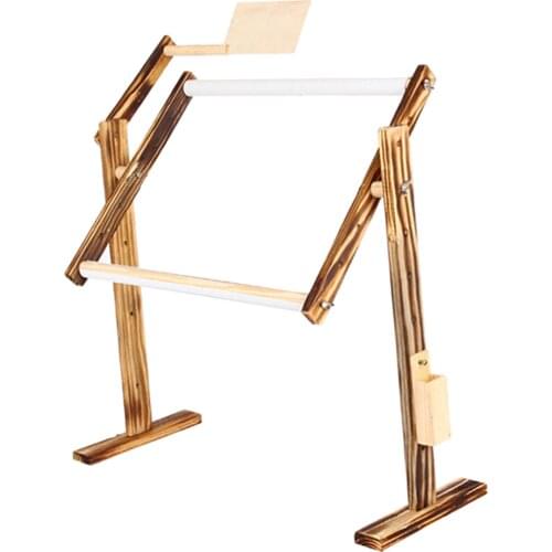 Chinese Style Wooden Needlework Table Rack Desktop Embroidery Frame Holder
