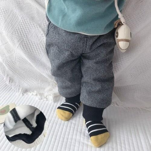 Kids Plush Pants Childrens Winter Cotton Trousers For Boys