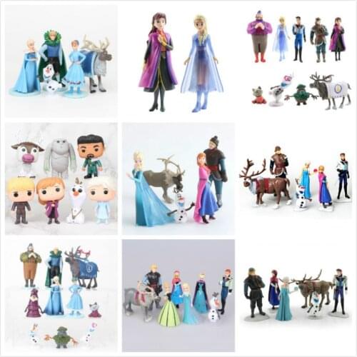 12 Styles Disney Frozen 2 Elsa Anna Kristoff Olaf Action Figure Romantic Toy Set Girls Birthday Gifts Toys