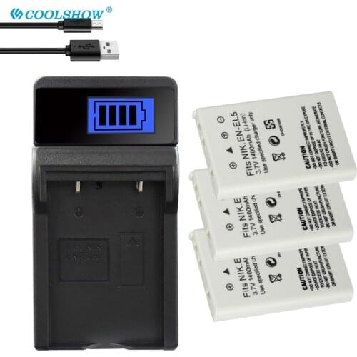 EN-EL5 ENEL5 EN EL5 Battery for Nikon Coolpix P90 P100 P500 P510 P520 530 P5000 P5100 5200 7900 P6000 1400mAh Camera Batteries