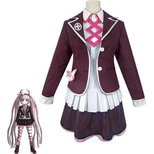 Game Danganronpa Another Episode: Ultra Despair Kotoko Utsugi Cosplay Costume Women School Uniform Halloween Carnival Suits