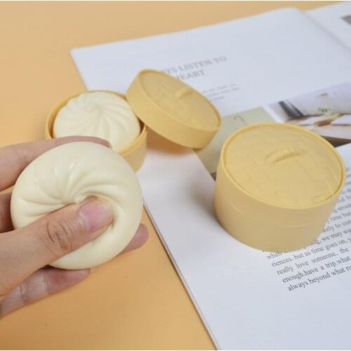White Steamed Stuffed Bun Soft Water Flour Ball Chinese Food Child Fidget Toys Pressure Release Antistress Kid Decompression Toy