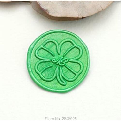 Custom Four Leaf Clover wax seal stamp kit,wedding invitation seals,wedding gift,personalised wood wax stamp