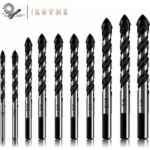 Tungsten carbide black triangle drill bits 6mm-12mm suitable for ceramic tile, concrete, brick, glass, plastic, wood,stone