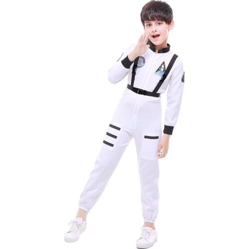 Boys Girls Pilots Jumpsuit Cosplay Spacesuit Clothing Outfit Hallowean Party Baby Kids Astronaut Costume Space Suit