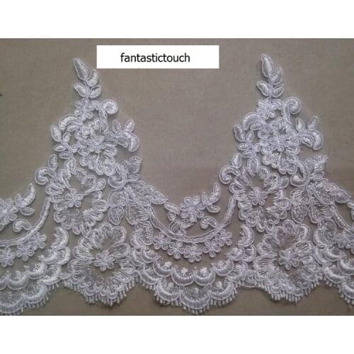 Hot!!!5 Meters/lot 18cm Width Flower Pattern Embroidery Lace Fabric Trim DIY Wedding Bridal Lace Trimmings Sewing Accessories