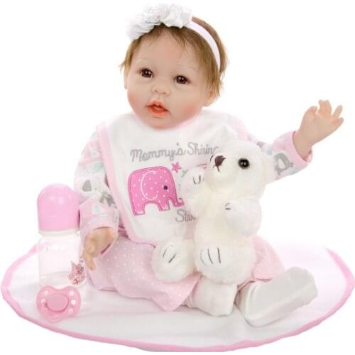 Boneca Baby reborn soft silicone dolls toys 22inch 55cm realista menina bebe reborn children birthday gift dolls