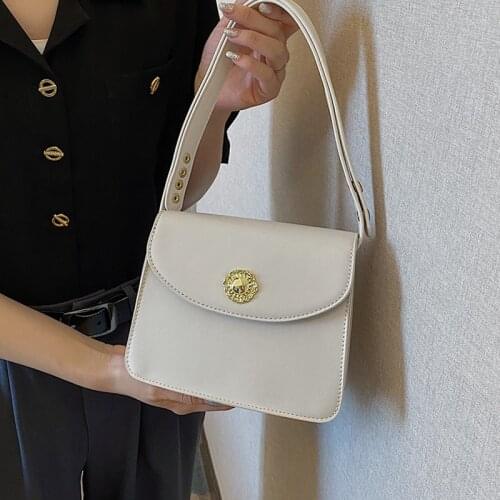 Small White Flap Bags for Women 2021 New Quality Pu Leather Shoulder Handbags and Purses Female Square Crossbody Messenger Bag