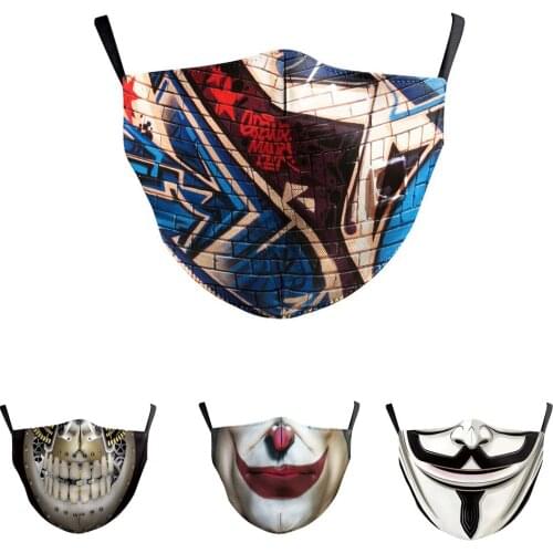 Halloween Fashion Adult mask Womens Unisex Popular Cospaly Street Sports Dust-proof Breathable PM2.5Filter Adjustable Men masks