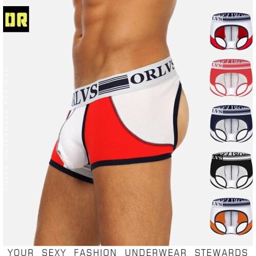 ORLVS Men Underwear Cotton Sexy Men Jockstrap Breathable Penis Pouch Men Jockstrap Male Underwear G-Strings And Thongs Bikini