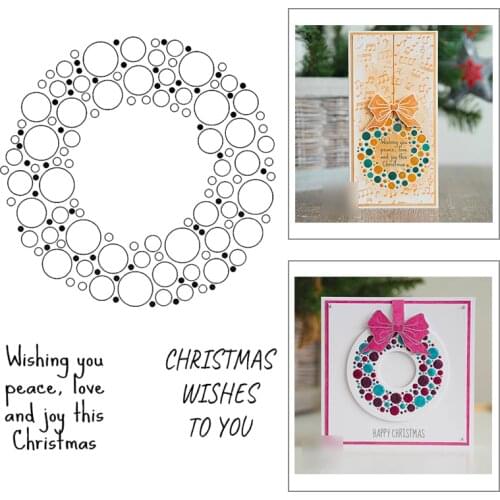 2021 New Christmas Round Wreath Pattern Clear Stamp Set For DIY Making Festival Greeting Card Scrapbooking No Metal Cutting Dies