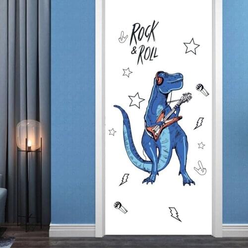 Cartoon Rock Dinosaur Wall Stickers Kids Bedroom Living Room Door Home Decor Eco-friendly Decals Wallpaper Gamer Room Stickers
