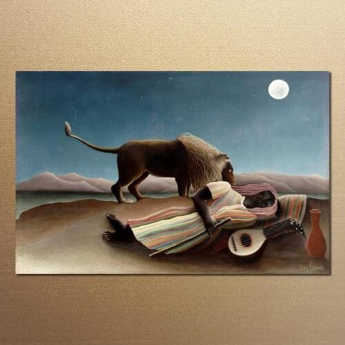 Wall Decor Modern Art The Sleeping Gypsy by Henri Rousseau Painting Canvas Artwork High quality Hand painted