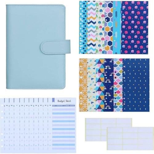 NEW-PU Leather Folder Budget Cash Envelope System Budget Envelope Expenditure Budget Sheet and Banknote Planning Label