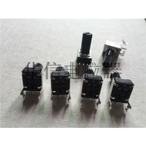 Original new 100% RK0931N B10K B50K 20/18T horizontal single potentiometer handle long 13MM flower (SWITCH)