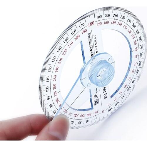 NEW Plastic 360 Degree Protractor Ruler Angle Finder Swing Arm School Office