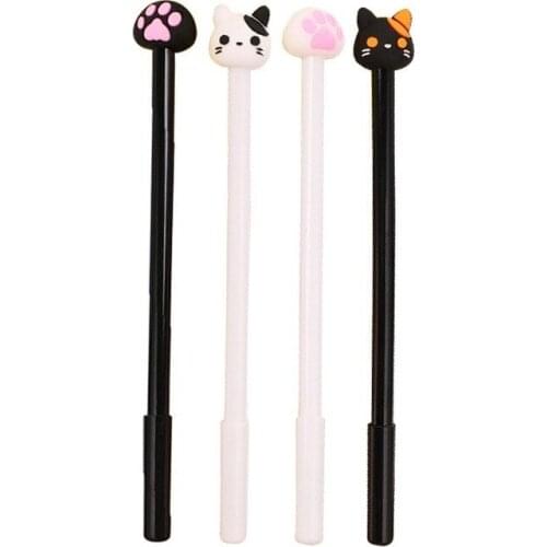 50PCS Creative Stationery Cat Claw Gel Pens Full Needle Head Black Signature Pen Cute Cartoon Student Water Pen