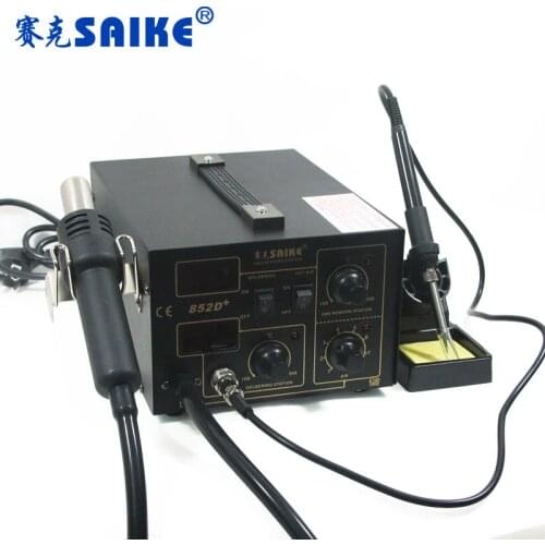 SAIKE 852D+ Hot air soldering station Air pump SMD Rework Station Desoldering station 220V