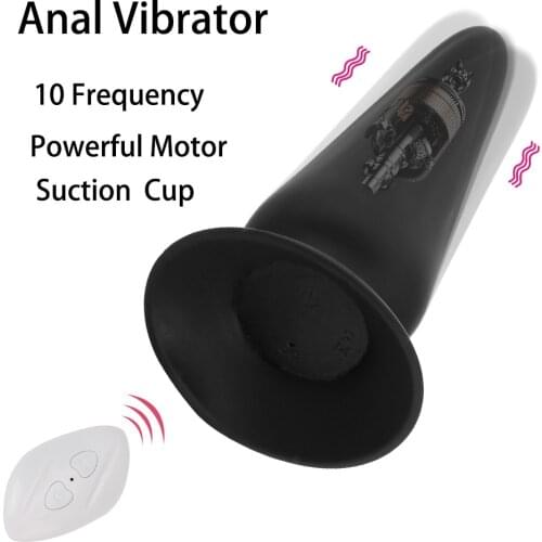 10 Speeds Wireless Remote Control Silicone Anal Vibrator Vibrating Butt Plug Suction Cup G-spot Prostate Massager Adult Products