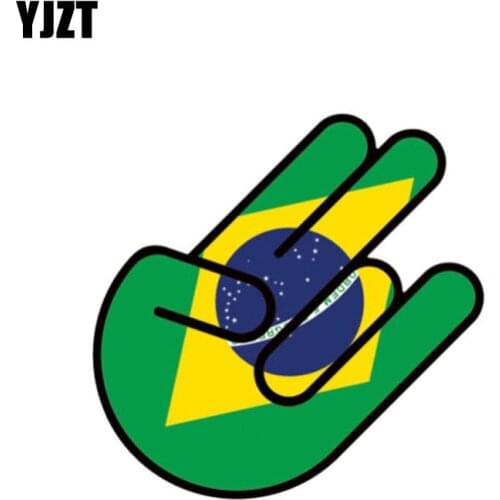 YJZT 9.8CM*14.8CM Car Styling Brazil Flag Shocker pvc Decal Motorcycle Car Sticker 6-1005