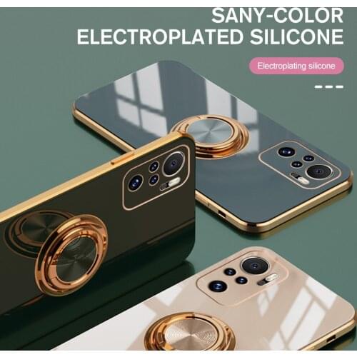 Plating Ring Protect Shell For Xiaomi Redmi Note 10s note10 T 10t 10 Pro Max note 10 4G Soft Magnetic Stand Holder Cases Fundas