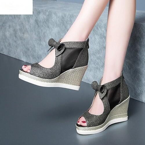 2021 Women Sandals Fish Mouth Female Shoes High Heels With Platforms Ladies Sandalias Fashion Casual Wedges Womens Summer Shoes